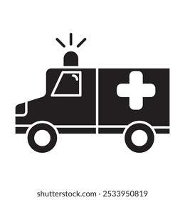 Ambulance icon vector on white background