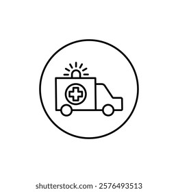 Ambulance icon vector outline logo sign