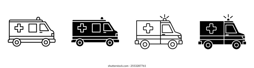 Ambulance icon vector set. EPS10