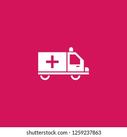 ambulance icon vector. ambulance sign on pink background. ambulance icon for web and app