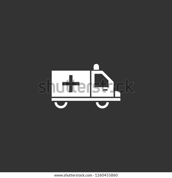 ambulance icon vector. ambulance sign on\
black background. ambulance icon for web and\
app