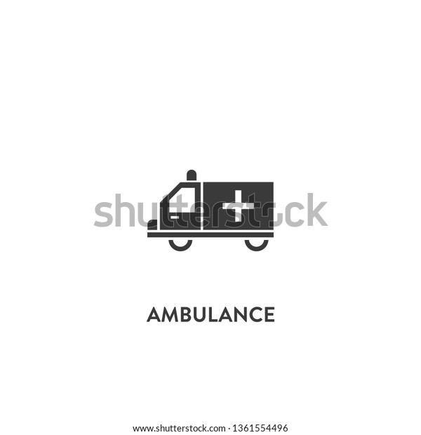 ambulance icon vector. ambulance sign on\
white background. ambulance icon for web and\
app