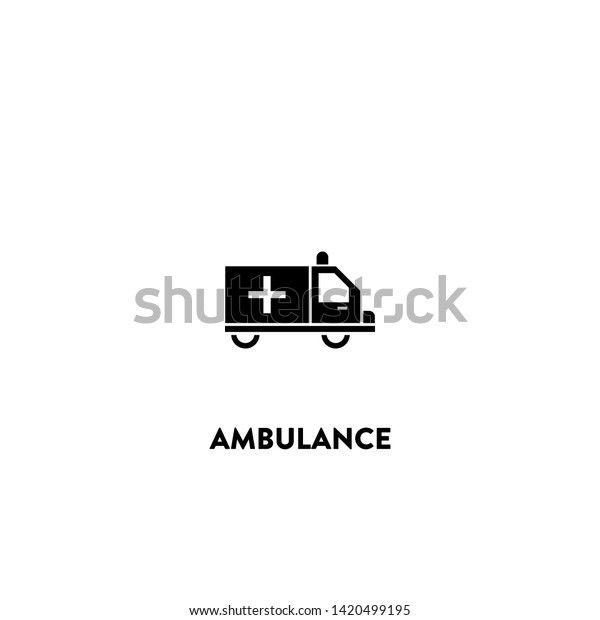 ambulance icon vector. ambulance sign on white\
background. 