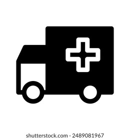 Ilustración de diseño de Vector de iconos de ambulancia