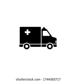 Ambulance icon vector. The symbol of a flat ambulance car on eps 10
