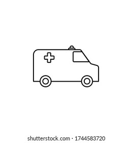Ambulance icon vector. The symbol of a flat ambulance car on eps 10
