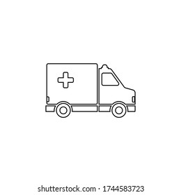 Ambulance icon vector. The symbol of a flat ambulance car on eps 10
