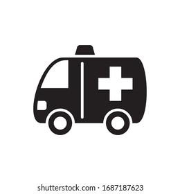 plantilla de símbolo vectorial de icono de ambulancia