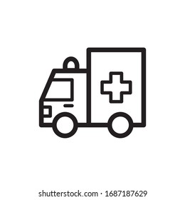 plantilla de símbolo vectorial de icono de ambulancia