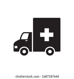 plantilla de símbolo vectorial de icono de ambulancia