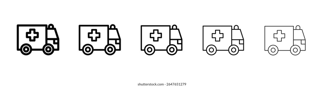 ambulance icon vector thin outline style sign