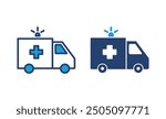 Ambulance icon vector. ambulance truck icon vector. ambulance car