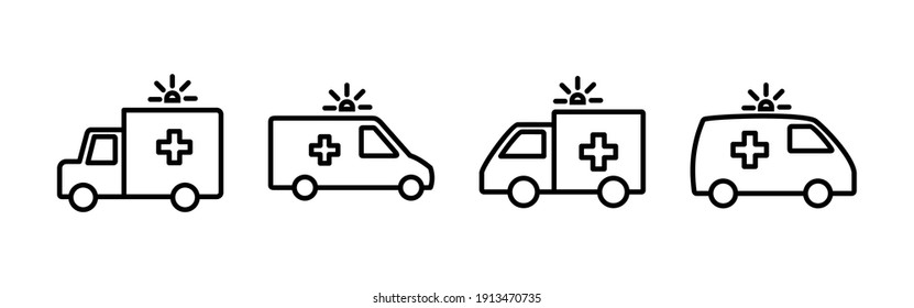 Ambulance icon vector. ambulance truck icon vector. ambulance car