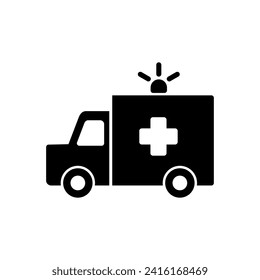Ambulance icon vector. ambulance truck icon vector. ambulance car