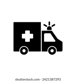 Ambulance icon vector. ambulance truck icon vector. ambulance car
