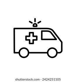 Ambulance icon vector. ambulance truck icon vector. ambulance car