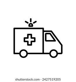 Ambulance icon vector. ambulance truck icon vector. ambulance car