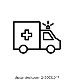 Ambulance icon vector. ambulance truck icon vector. ambulance car