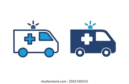 Ambulance icon vector. ambulance truck icon vector. ambulance car
