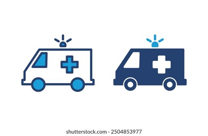 Ambulance icon vector. ambulance truck icon vector. ambulance car