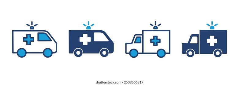 Ambulance icon vector. ambulance truck icon vector. ambulance car