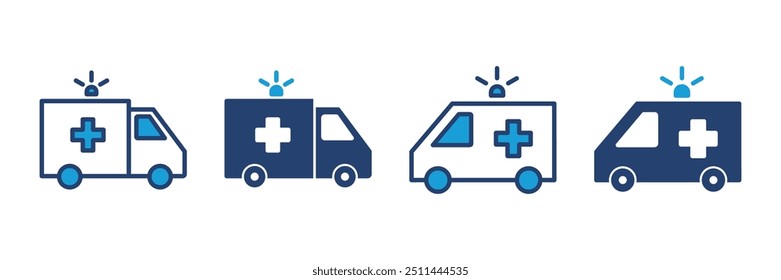 Ambulance icon vector. ambulance truck icon vector. ambulance car