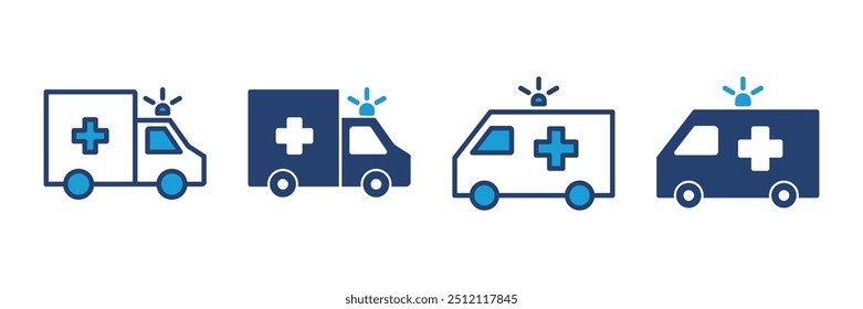 Ambulance icon vector. ambulance truck icon vector. ambulance car