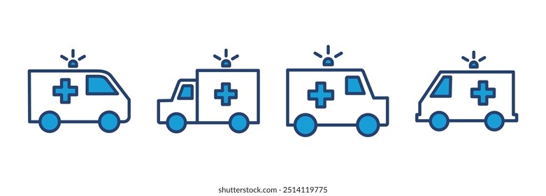 Ambulance icon vector. ambulance truck icon vector. ambulance car