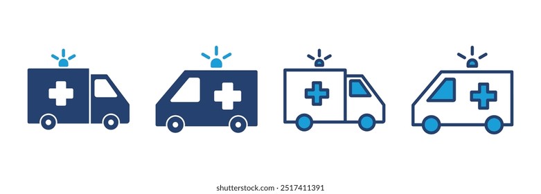 Ambulance icon vector. ambulance truck icon vector. ambulance car