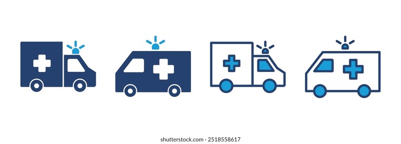 Ambulance icon vector. ambulance truck icon vector. ambulance car