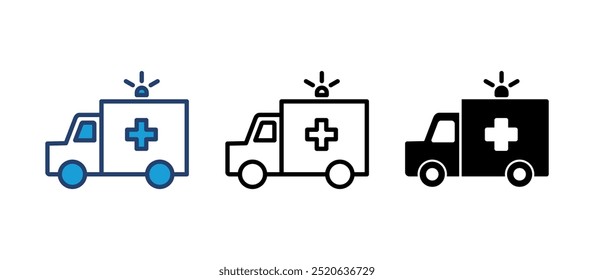 Ambulance icon vector. ambulance truck icon vector. ambulance car