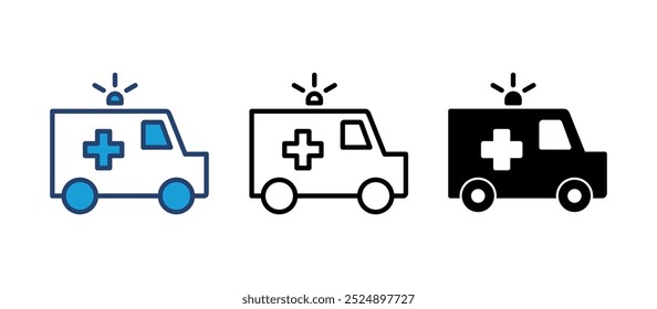 Ambulance icon vector. ambulance truck icon vector. ambulance car