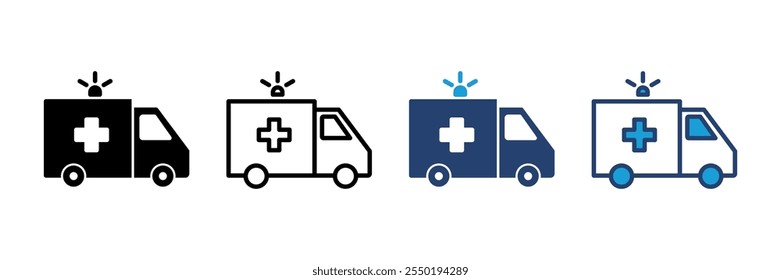 Ambulance icon vector. ambulance truck icon vector. ambulance car