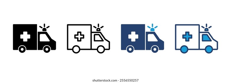 Ambulance icon vector. ambulance truck icon vector. ambulance car