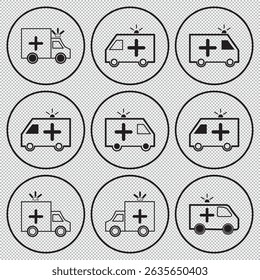 Ambulance icon vector. ambulance truck icon vector. ambulance car EPS 10