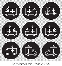 Ambulance icon vector. ambulance truck icon vector. ambulance car EPS 10