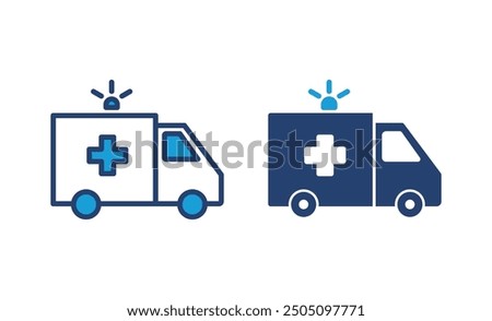 Ambulance icon vector. ambulance truck icon vector. ambulance car