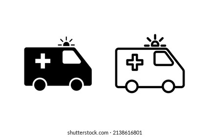 Ambulance icon vector. ambulance truck sign and symbol. ambulance car