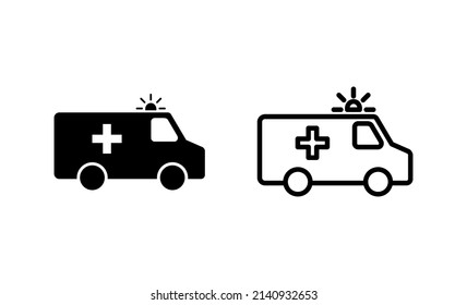 Ambulance icon vector. ambulance truck sign and symbol. ambulance car