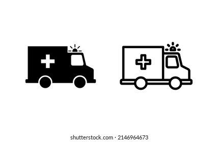 Ambulance icon vector. ambulance truck sign and symbol. ambulance car