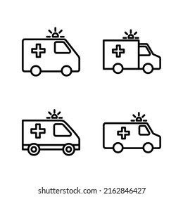 Ambulance icon vector. ambulance truck sign and symbol. ambulance car