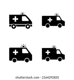 Ambulance icon vector. ambulance truck sign and symbol. ambulance car