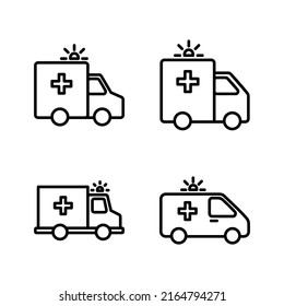 Ambulance icon vector. ambulance truck sign and symbol. ambulance car