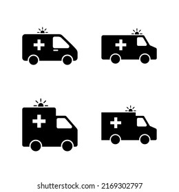 Ambulance Icon Vector. Ambulance Truck Sign And Symbol. Ambulance Car