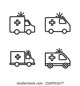 Ambulance icon vector. ambulance truck sign and symbol. ambulance car
