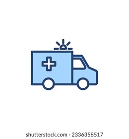 Ambulance icon vector. ambulance truck sign and symbol. ambulance car
