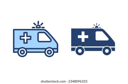 Ambulance icon vector. ambulance truck sign and symbol. ambulance car