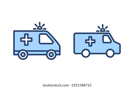 Ambulance icon vector. ambulance truck sign and symbol. ambulance car