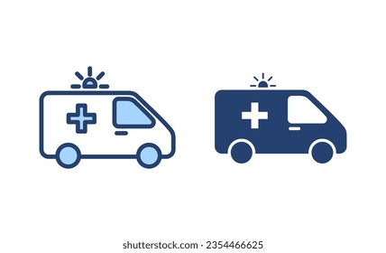 Ambulance icon vector. ambulance truck sign and symbol. ambulance car