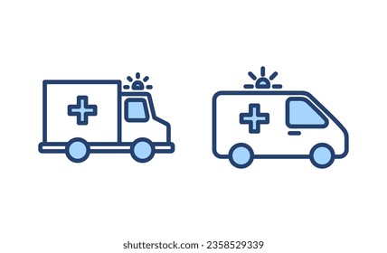 Ambulance icon vector. ambulance truck sign and symbol. ambulance car